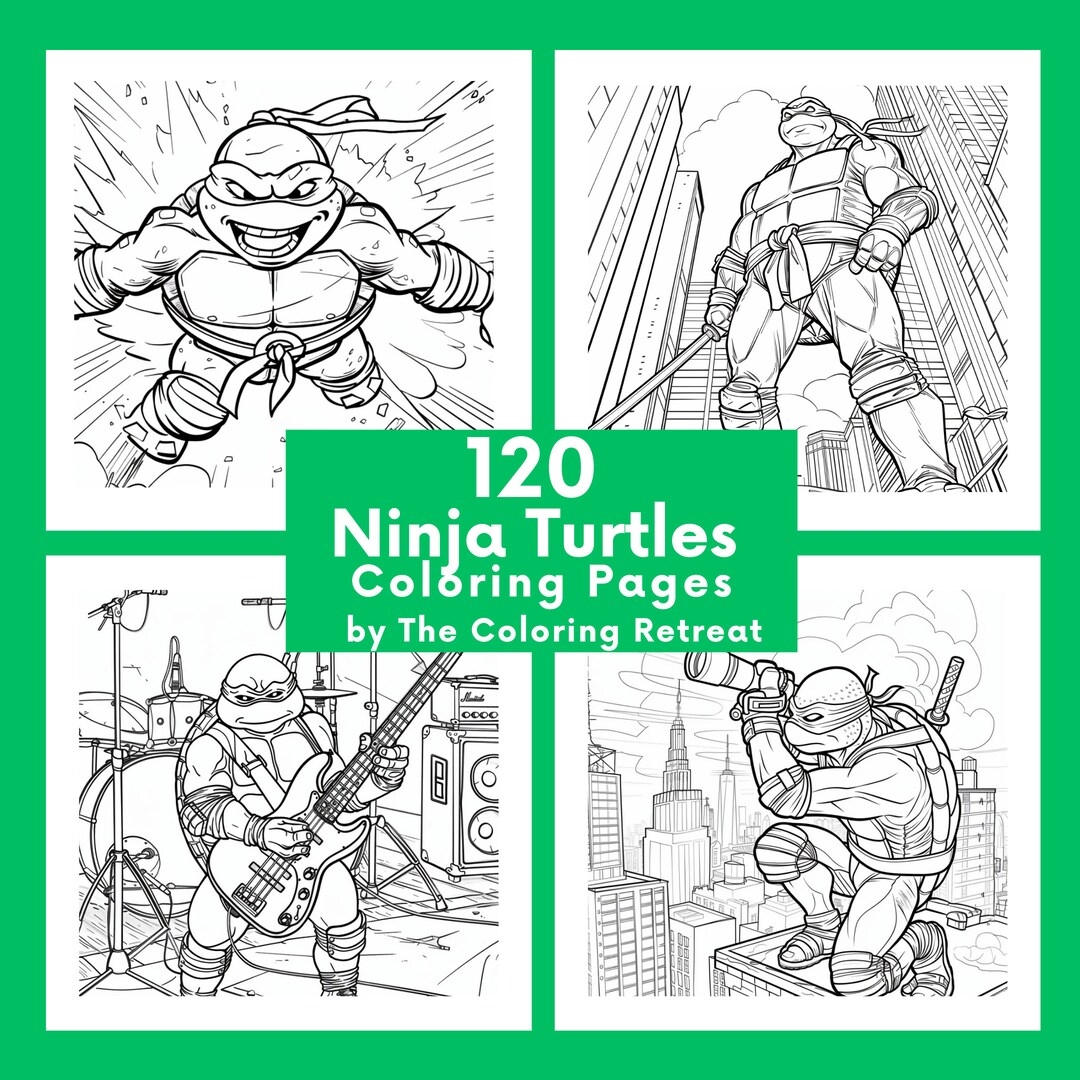 Ninja Turtles Coloring Pages | Digital Download | Printable | Kids