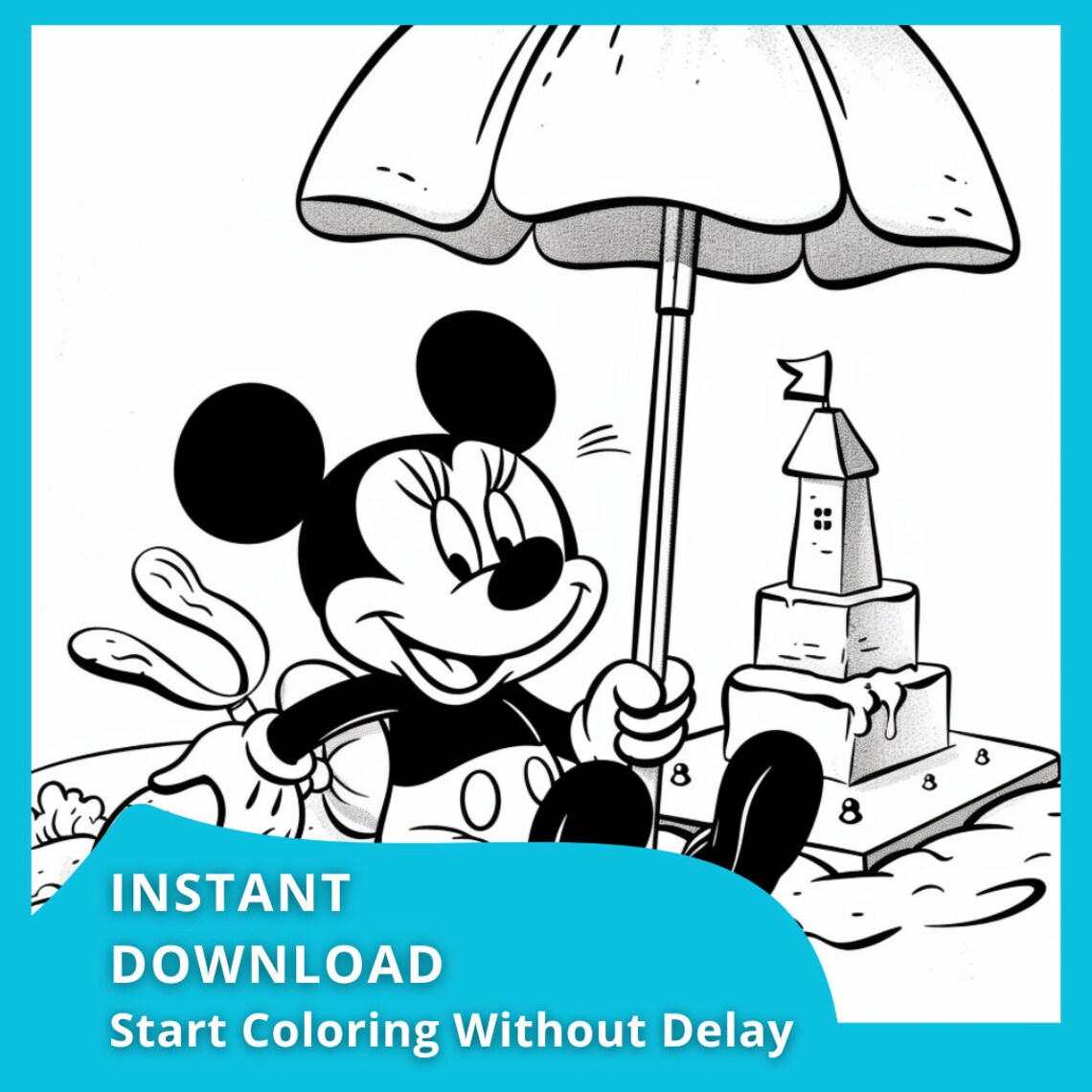 Mickey and Minnie Mouse Coloring Pages | Digital Download | Printable ...