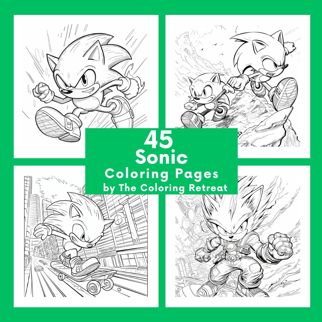 Sonic Coloring Pages | Digital Download | Printable | Kids Activities ...