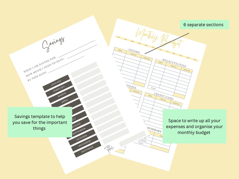 Monthly budget printable printable budget planner digital image 3