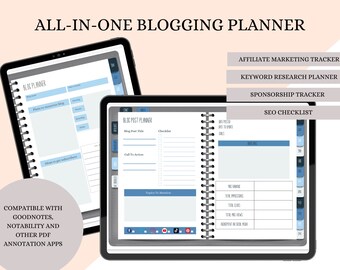 Blog planner | Blogging planner | Content planner | GoodNotes Planner | Downloadable planner | Digital planning | Business planner