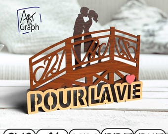 Love couple gift decoration, Digital file for laser cutting, Svg dxf AI Eps for Glowforge laser engraved, laser cutting.