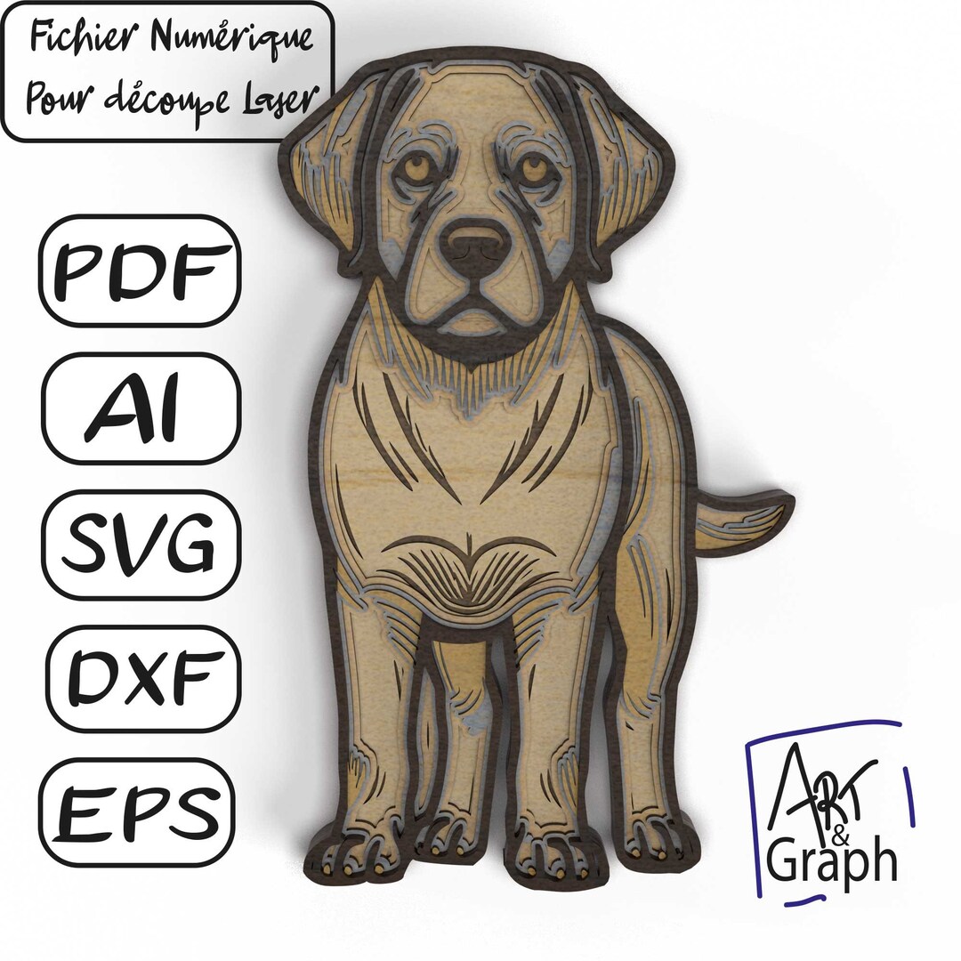 Labrador Dog Multilayer Decoration, Digital File for Laser Cutting, Svg ...