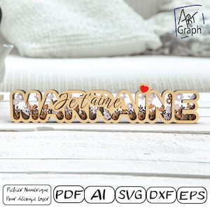 Decoración de regalo de madrina, Archivo digital para corte por láser, Svg dxf AI Eps para Glowforge grabado con láser, corte por láser.