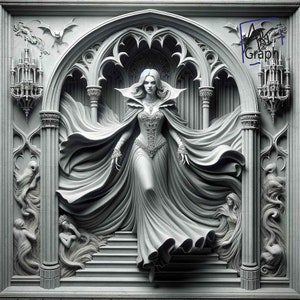 Image en relief à graver au laser  Graver PNG | Illusion 3D | Glowforge | Prêt pour le laser | Halloween | dracula vampire zombi
