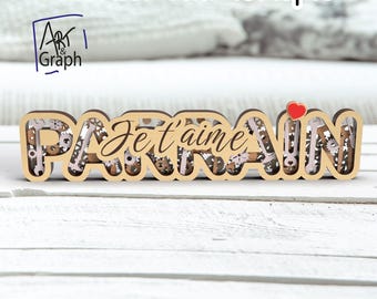 Godfather gift decoration, DIY, Glowforge XTOOL laser cutting digital file.