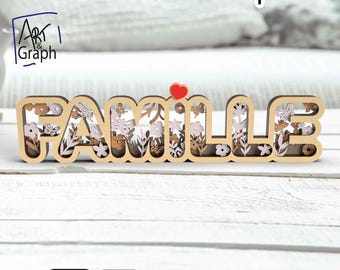 Family Gift Decoration, Digital File for Laser Cutting, SVG DXF AI EPS for Glowforge Laser Engraving, XTOOL Laser Cutting