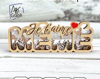 Grandma's holiday gift decoration, Digital file for laser cutting, SVG DXF AI EPS for Glowforge laser engraving, laser cutting.