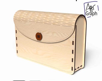 Wooden handbag Digital file fashion pouch wooden bag Svg dxf AI Eps Glowforge xtool engraved and laser cut.