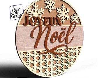 Merry Christmas Snowflakes and Lace Multi-Layer Wall Decor Digital File for Laser Cutting, Svg dxf AI Eps for Glowforge xtool