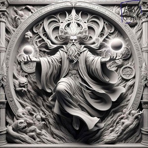 Image en relief à graver au laser  Graver PNG | Illusion 3D | Glowforge | Prêt pour le laser | Halloween | sorcier