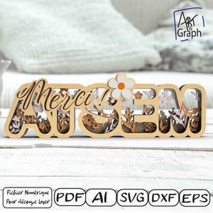 Atsem Geschenkdekoration, Lasergeschnittene digitale Datei, SVG dxf AI Eps für Glowforge lasergraviert, lasergeschnitten.