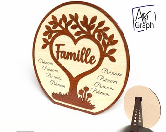 Family plaque gift decoration, Digital file for laser cutting, Svg dxf AI Eps for Glowforge laser engraved, xtool laser cutting.