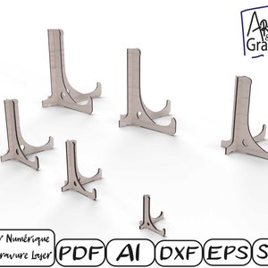 Chevalet découpé au laser, 4 Tailles, Fichier numérique, Svg dxf AI Eps pour Glowforge gravé au laser, découpe laser.