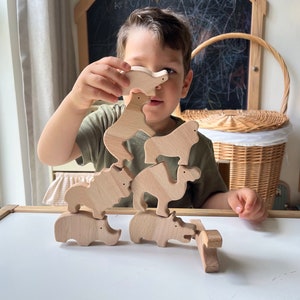 Wooden Safari Animal Toys, Woodland Forest Animals, Open-Ended Toys for Toddlers, Montessori Kid Toys, Unique Baby Gift