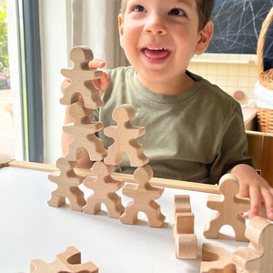 Houten balansspeelgoed, Montessori stapelspeelgoed 1 jaar oud, zintuiglijk speelgoed, educatief babyspeelgoed, cadeau voor kind, houten puzzel 15st