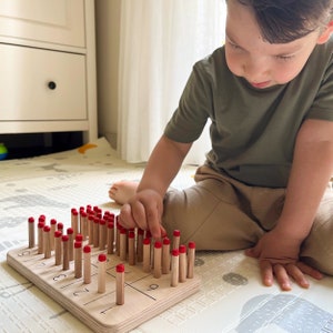 Wooden Counting Number Peg Board, 0-10 Number Learning Toy, Math Toy Set, Preschool Educational Toys for Toddler, 2-3 Year old Gift