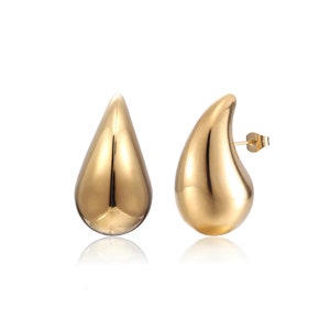 Boucles d'oreilles en acier inoxydable doré gouttes Drop tendance femme image 3