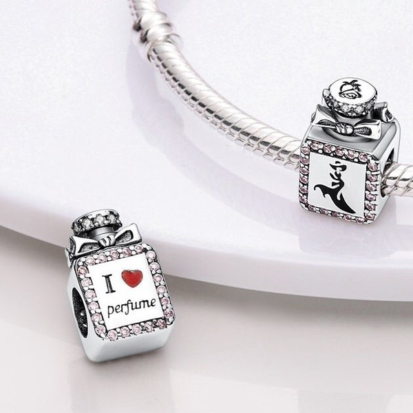 J'aime le charme de parfum Charm de bouteille de parfum Eau de Toilette Pandora Charm Bracelet Fit Sterling Silver 925 Maman Maman Fille Soeur Dangle Bead