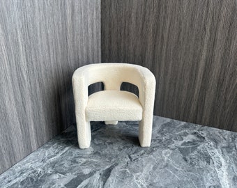 Handmade 1:6 Scale Linen Doll Sofa - Customizable Miniature Chair