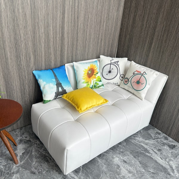 Miniature Dollhouse Pillow for 1:6 Scale sofa - 8x8cm(3.15in) Cushions for doll furniture, Dollhouse Miniature Throw Pillow