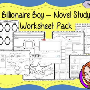 BILLIONAIRE BOY BOOK Study. Book Work Pack Printable for Home School or ...