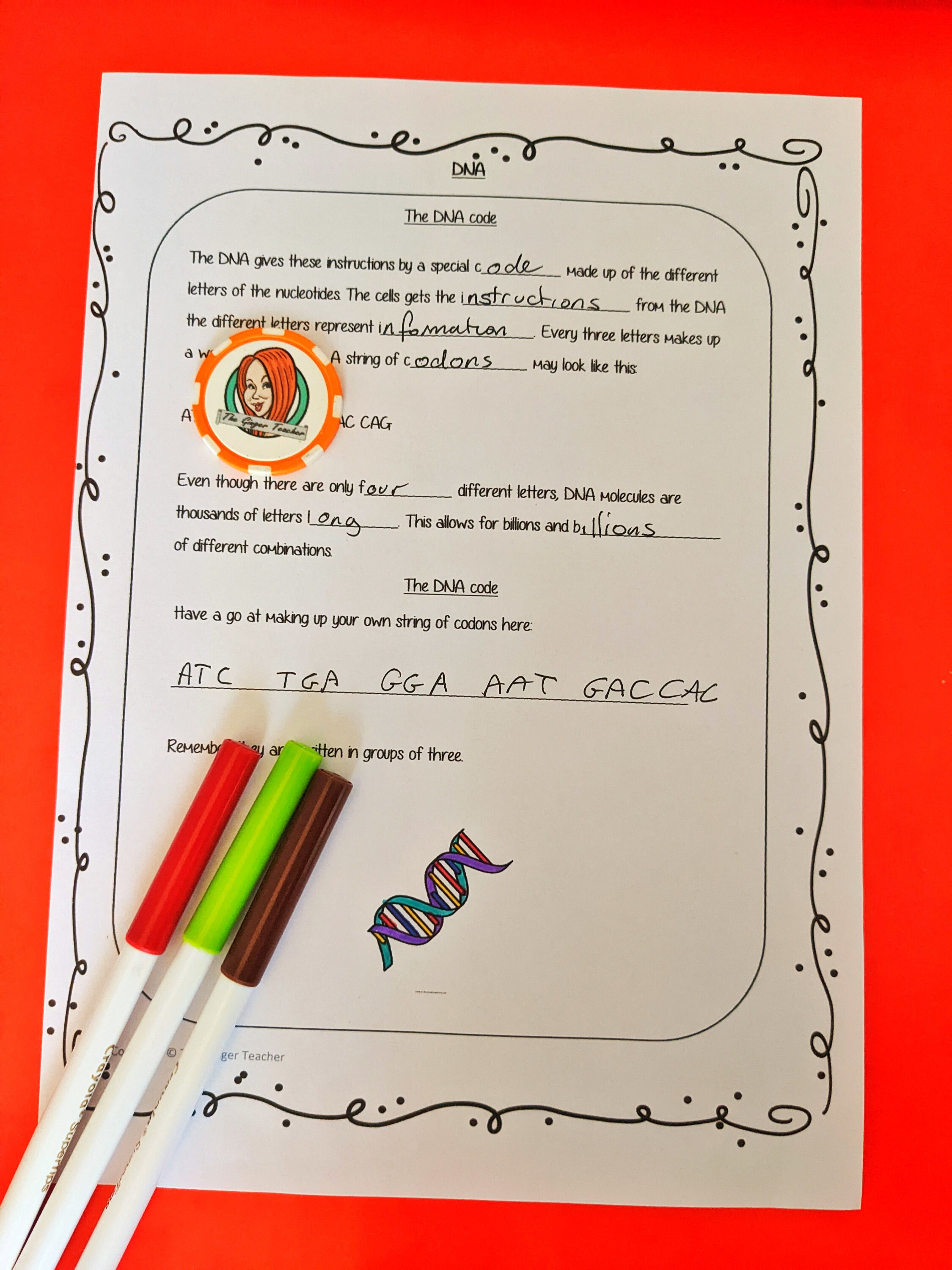 DNA SCIENCE LESSON Classroom Materials for Teachers or Home School ...