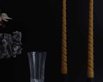 Beeswax Spiral Dinner Taper | Taper Candle | Twisted Table Candle | Event Candles | Wedding Candles