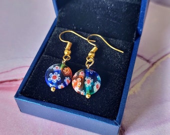 Floral Glass Earrings