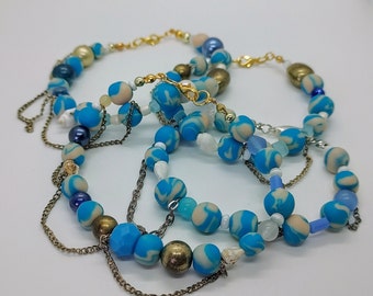 Shipwreck Polymer Bead Bracelets With Chains