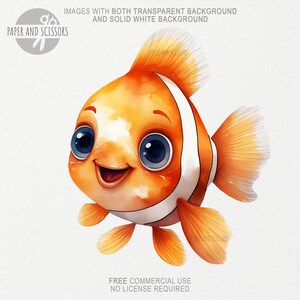 Baby Sea Animals Watercolor Clipart, Baby Sea Animals PNG, Ocean ...