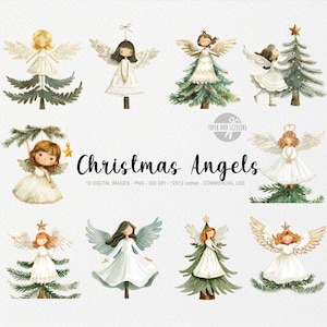 10 clipArt kerstengel, schattige cupido, boomtopper, mooie engel subliem, Kid's Crafts, afdrukbare kerstavond, sticker heilige nacht