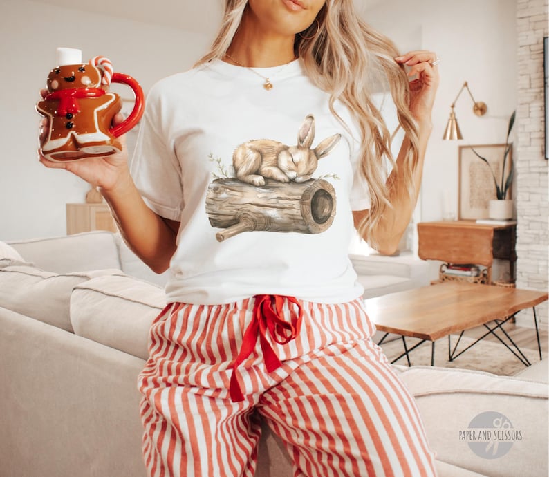 10 Winter Woodland Animal Cliparts, Boho Winter PNG, Sleeping Cuties