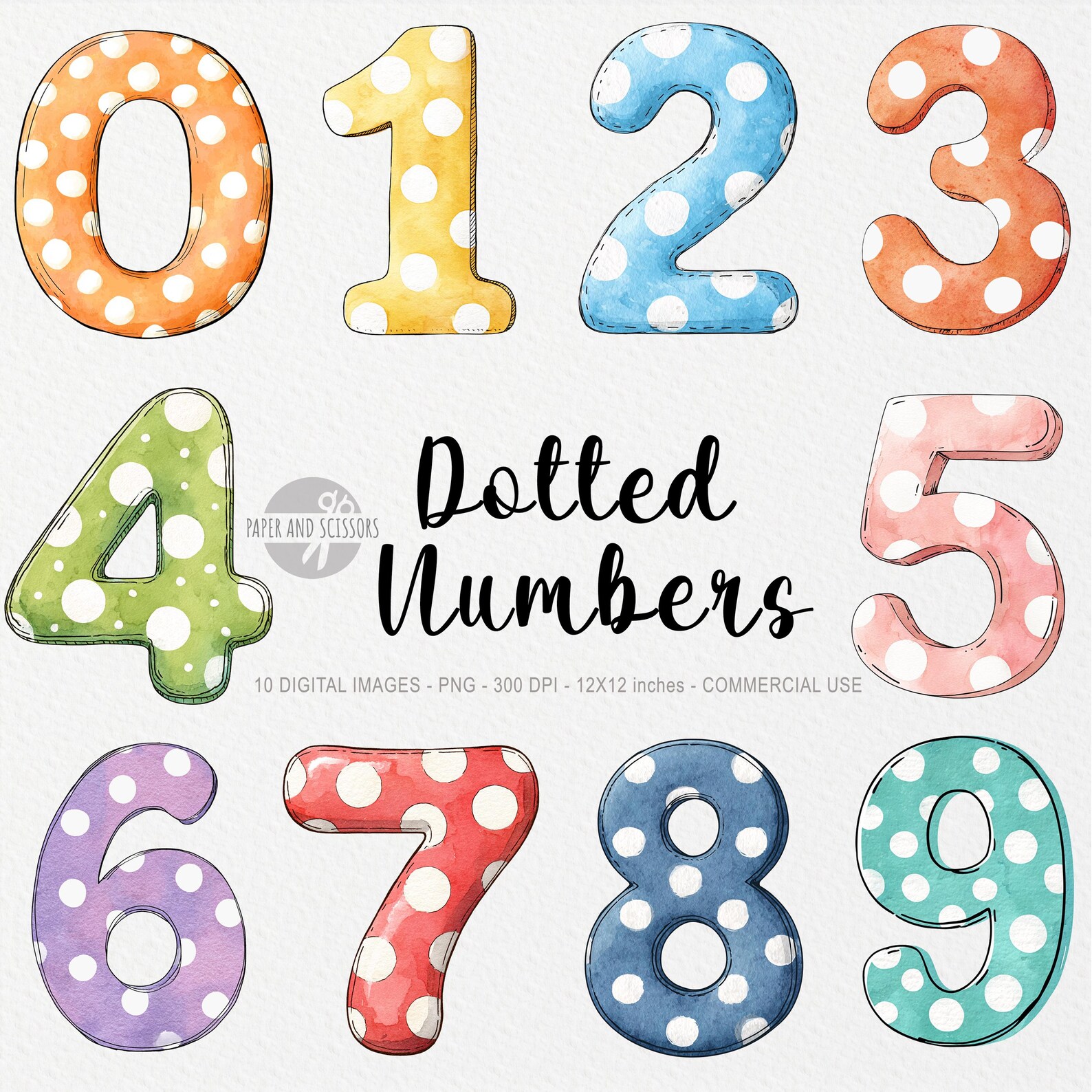 0-9 Dotted Numbers PNG, Colorful Clipart, 0-9 Printable Tracing Dot ...