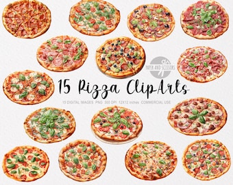 15 Pizza ClipArt, Pizza PNG, Pizza illustration, Watercolor Pizza, Italian Food PNG, Food ClipArt, Flowers PNG, Italian Pizza ClipArt