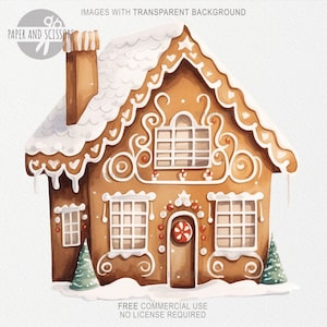 15 Gingerbread House Clipart Gingerbread House PNG Christmas Bundle