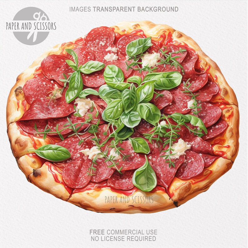 15 Pizza ClipArt, Pizza PNG, Pizza illustration, Watercolor Pizza, Italian Food PNG, Food ClipArt, Flowers PNG, Italian Pizza ClipArt image 4