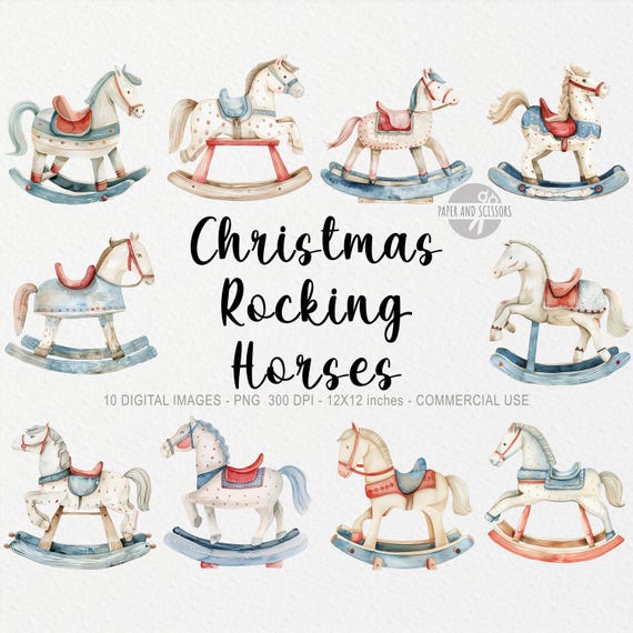 10 クリスマス ロッキング ホース おもちゃ クリップアート