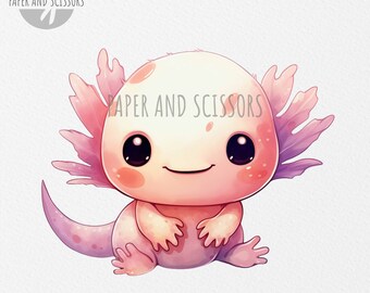 Supporto Per Cupcake A 3 Livelli Axolotl In Cartone Rosa - Torre Dolci A Forma Di Salamandra Messicana - 5
