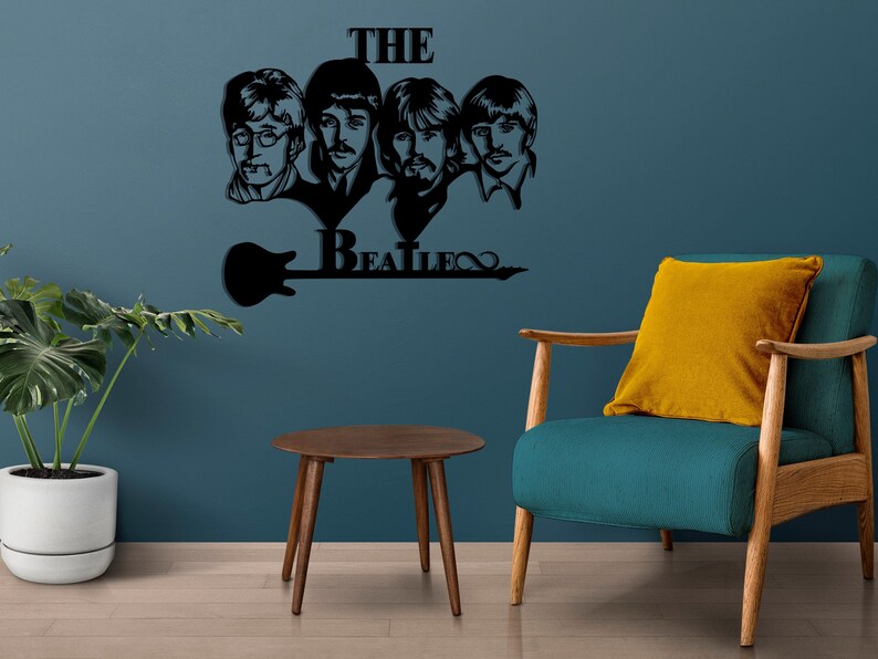 The Beatles Metal Wall Art Iconic Musicians Love Me Do Let Etsy
