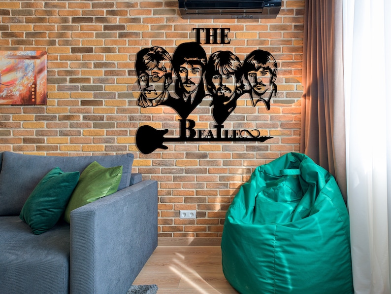 The Beatles Metal Wall Art Iconic Musicians Love Me Do Let Etsy