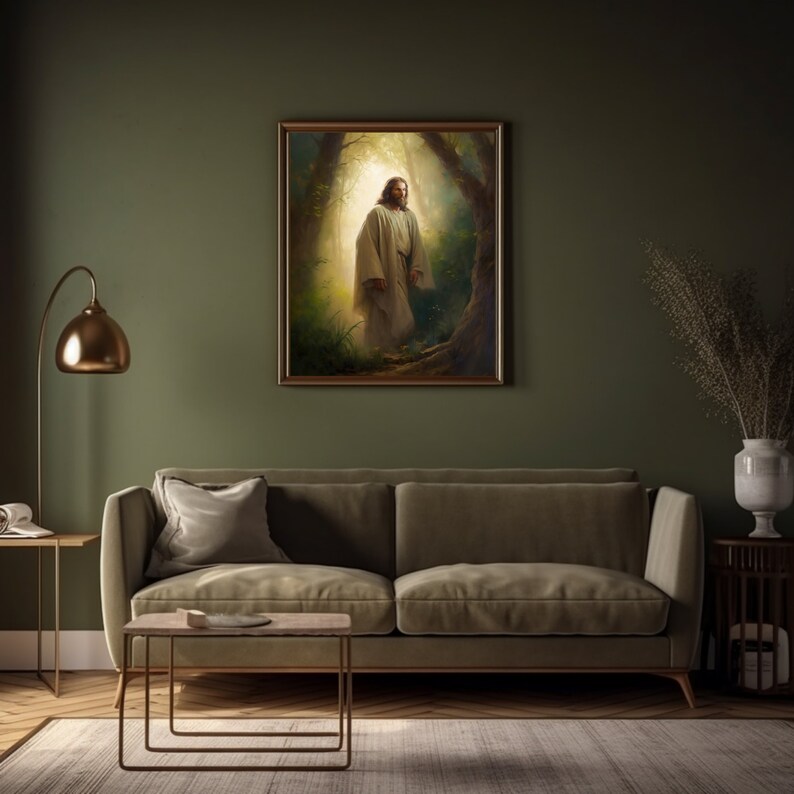 Printable Art, Biblical Wall Art, Jesus Painting, Picture of Jesus