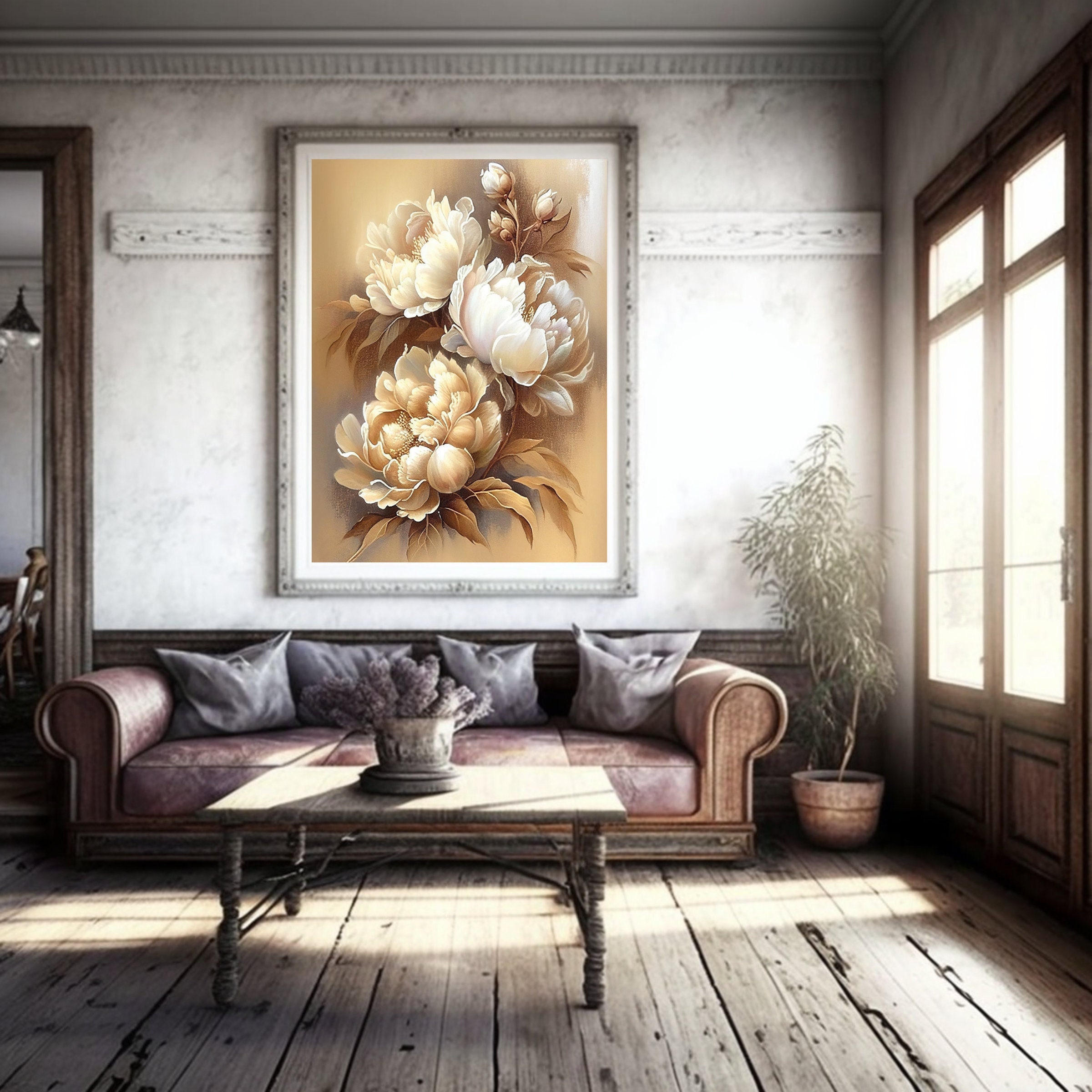 Printable Art, Peony Painting, Feminine Wall Art, Coquette Aesthetic ...
