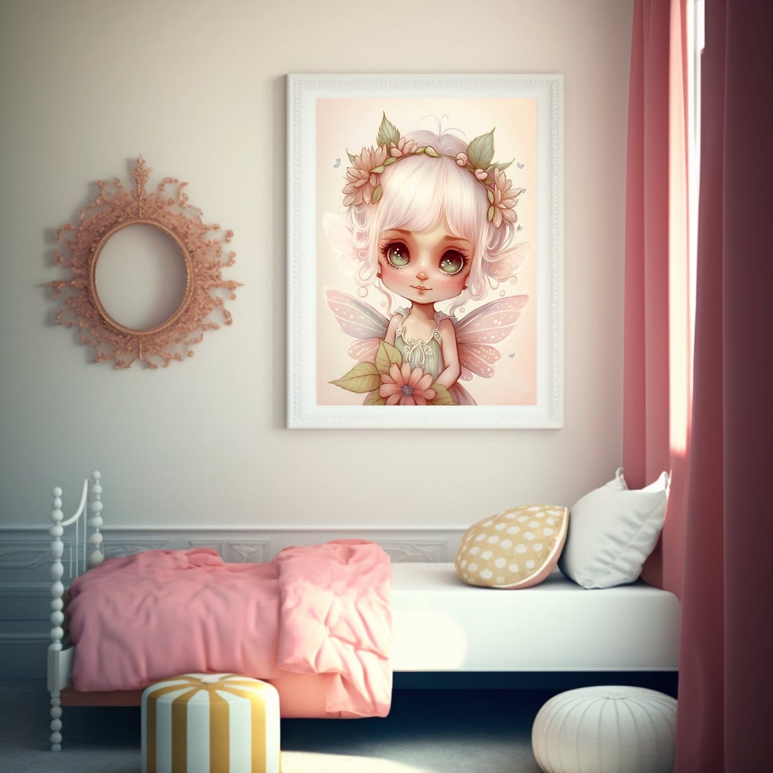Printable Wall Art, Pink Fairy, Fairy Nursery Art, Fairy Wall Art ...