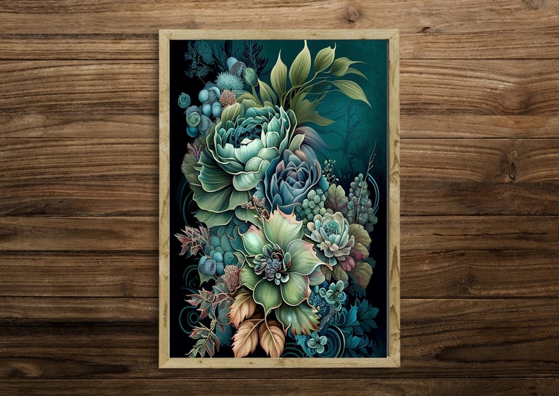 Printable Wall Art, Succulent Digital Download 2, Boho Modern Wall Art ...