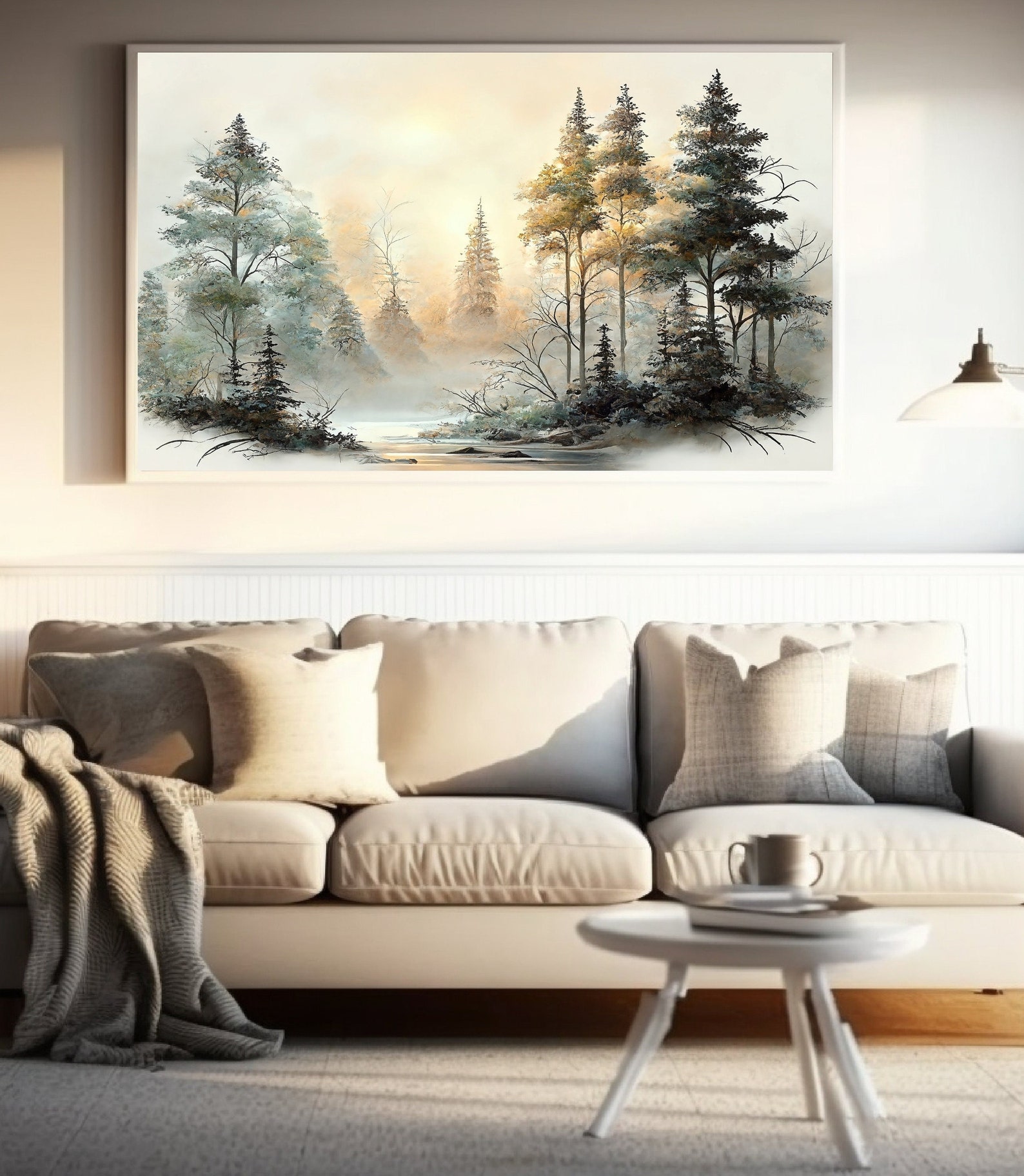 Printable Art, Foggy Forest Wall Art, Nature Inspired Decor, Pine Tree ...