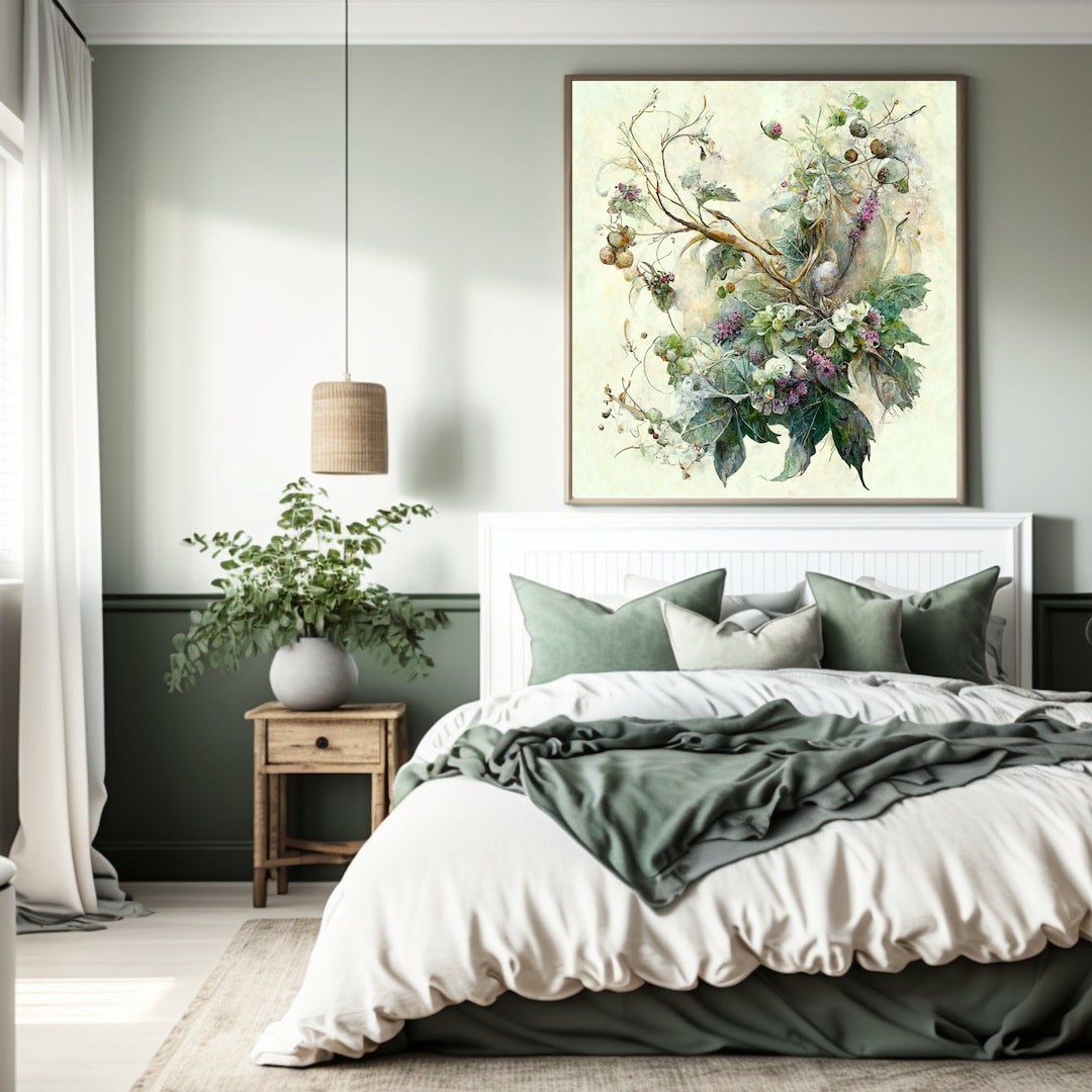 Printable Art, Sage Green Wall Art (2), Greenery Wall Art, Bloomcore ...