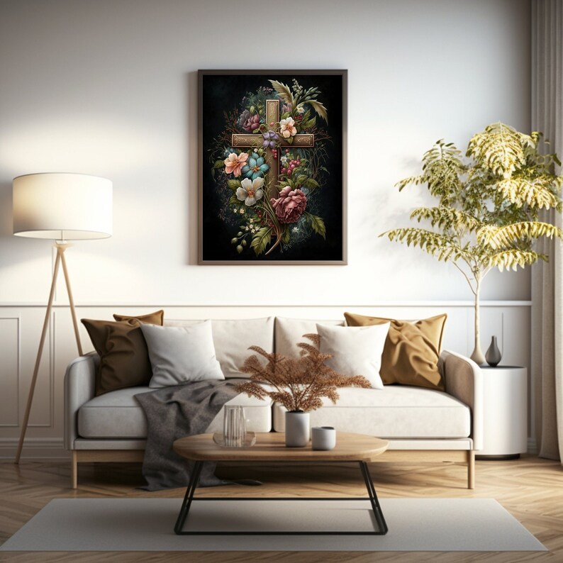 Printable Wall Art Dark Floral Wall Art Christian Artwork Etsy