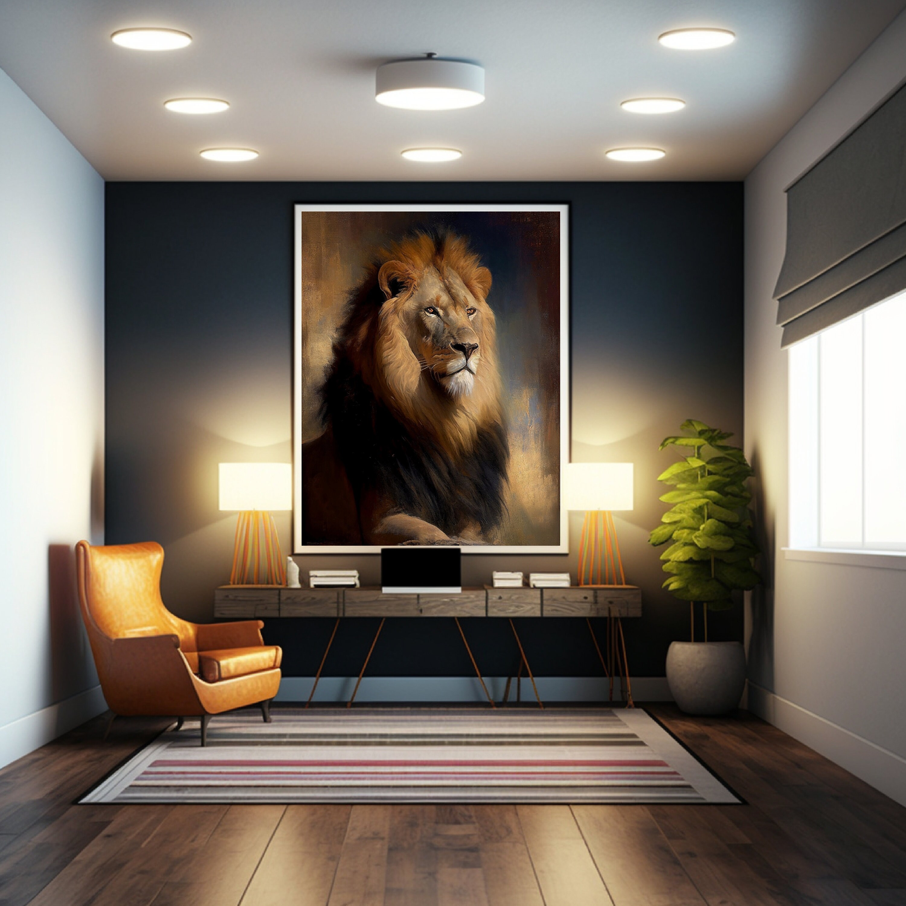 Printable Wall Art, King of the Jungle, Jungle Art Print, Wall Art Lion