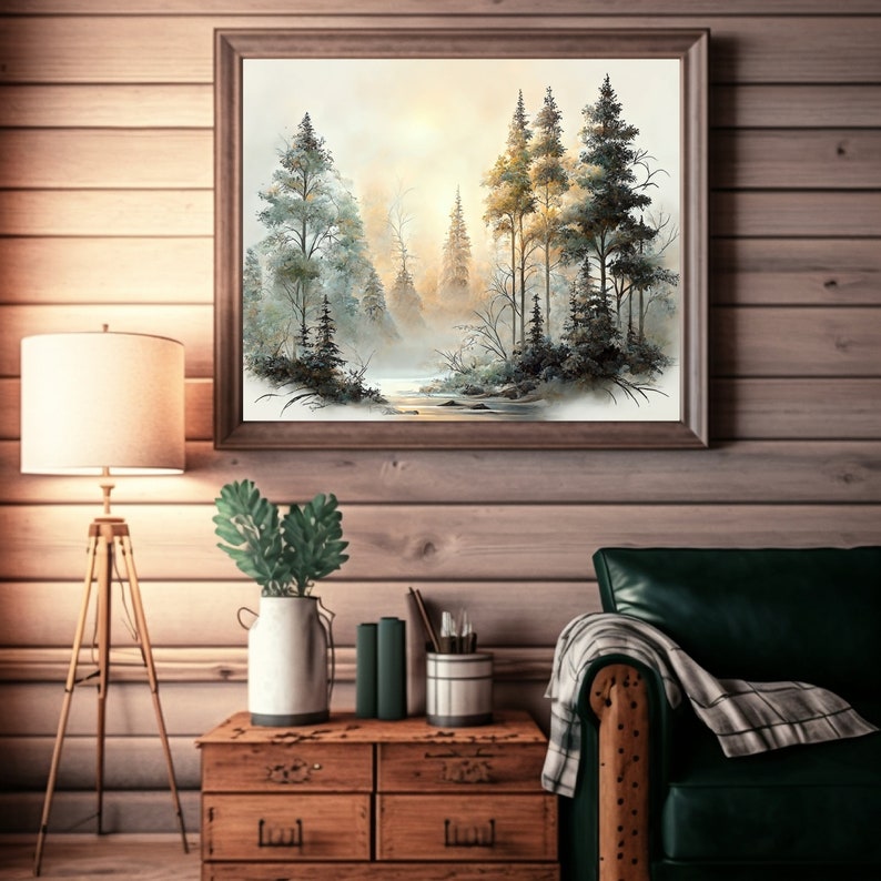 Printable Art Foggy Forest Wall Art Nature Inspired Decor - Etsy